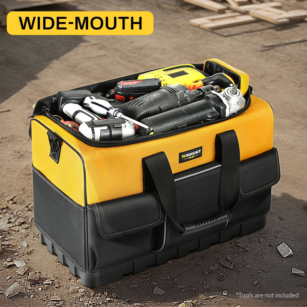 WINHUNT Heavy-Duty Tool Bag - Wide Mouth, Adjustable Strap, Durable