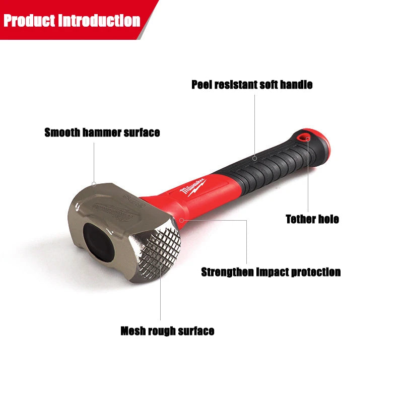 Milwaukee 3-Pound Stonemason Hammer for Wall Demolition & Chiseling