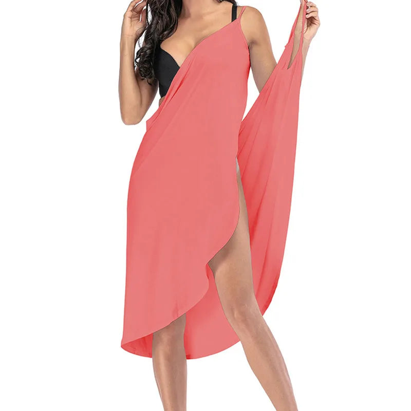 Summer Beach Women Wrap Dress | Sun Protection Bikini Cover-Up