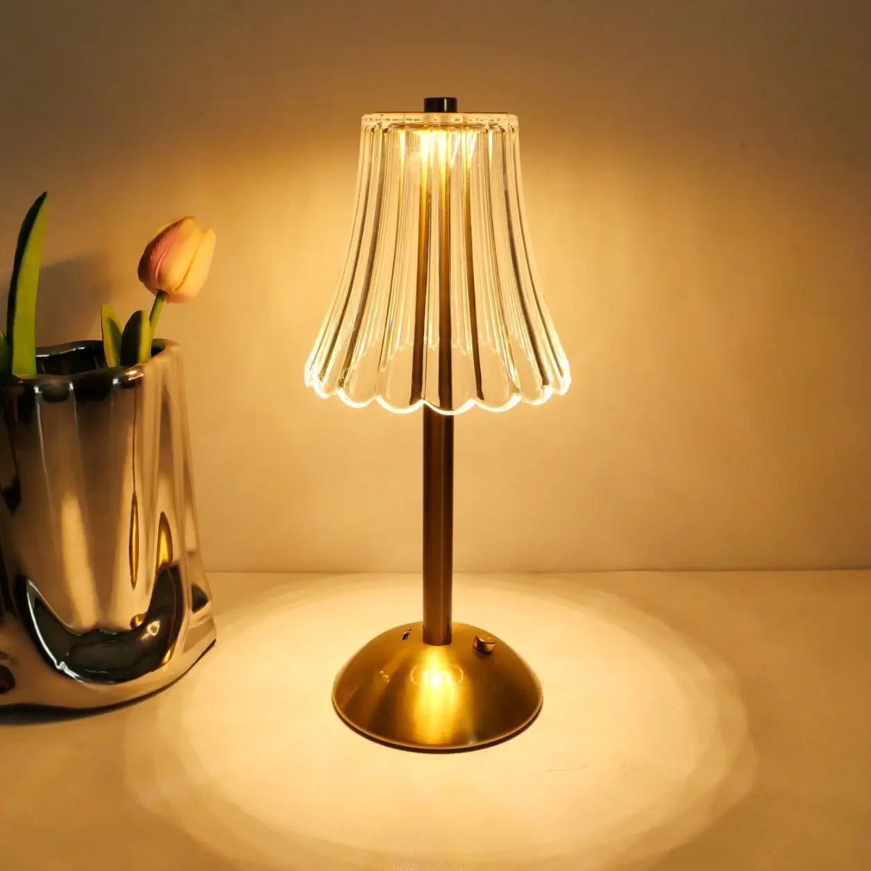 Modern Minimalist LED Table Lamp - Rechargeable and Dimmable Night Light