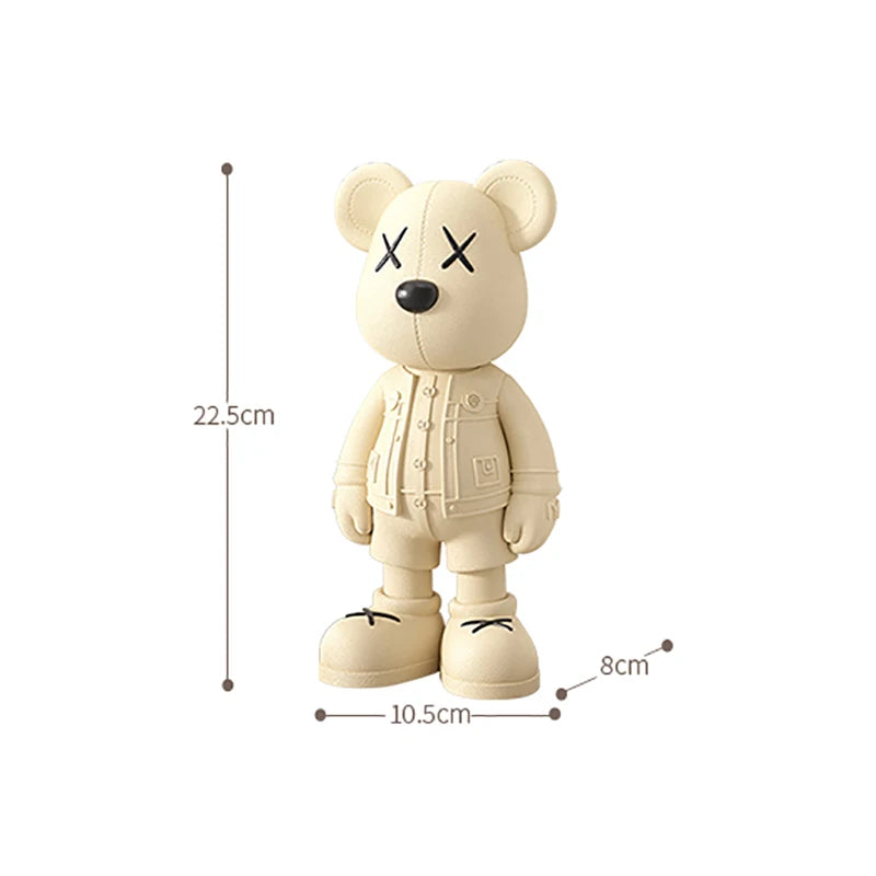 Whimsical Cartoon Bear Figurine - Unique Resin Decor Collectible