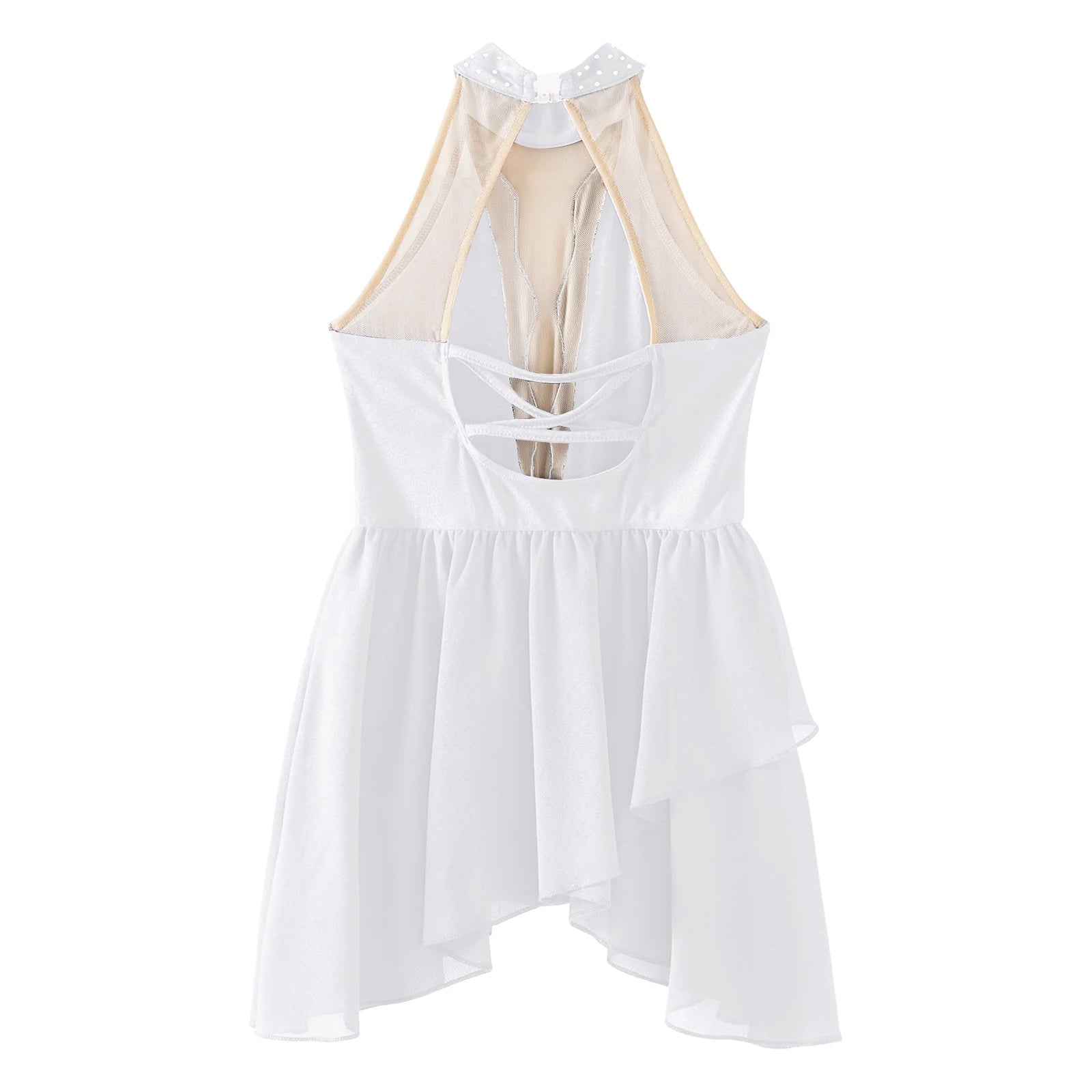 Rhinestone Dance Dress for Girls - Sleeveless Gymnastics Leotard