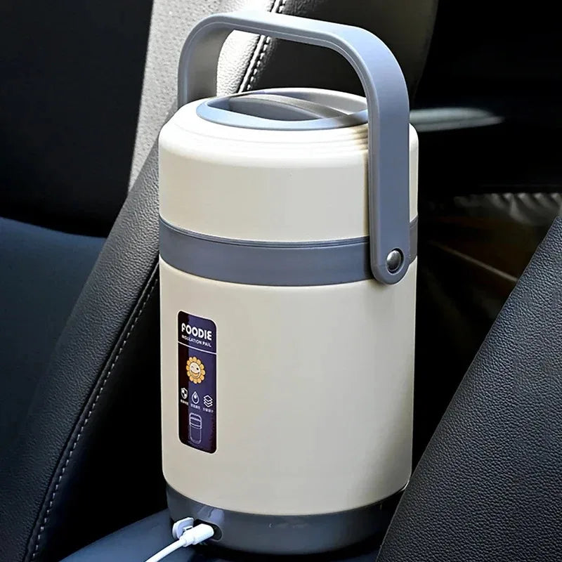 USB Electric Heated Stainless Steel Lunch Box for Work & School
