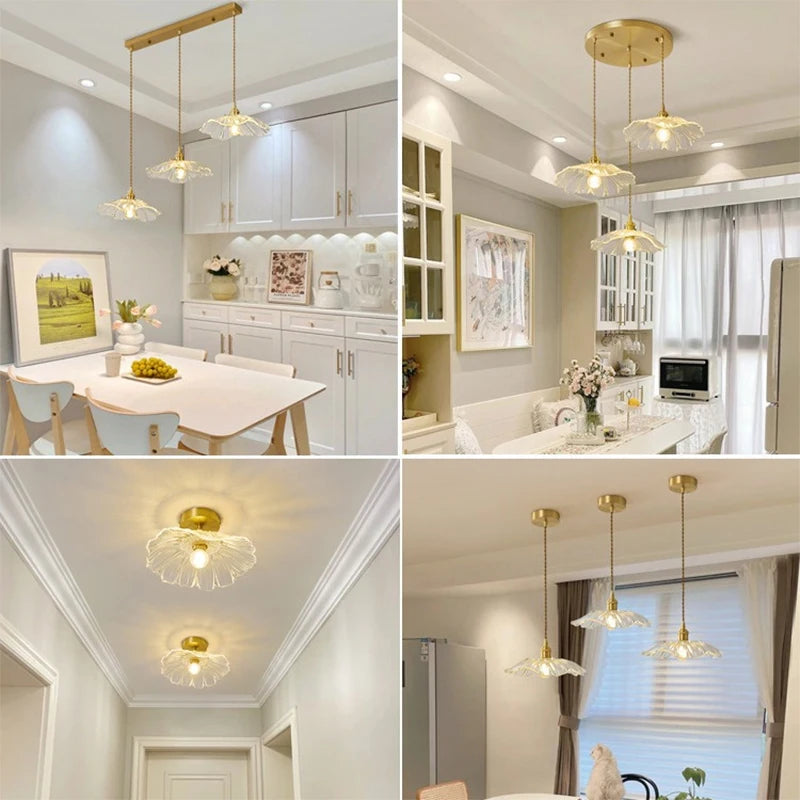 Stylish Glass Pendant Light - Modern Hanging Lamp for Dining & Kitchen
