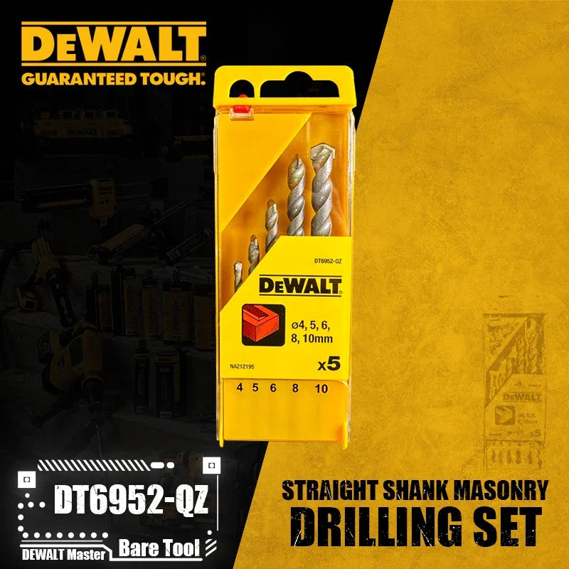 DEWALT 5-Piece Straight Shank Masonry Drilling Set for Tough Jobs