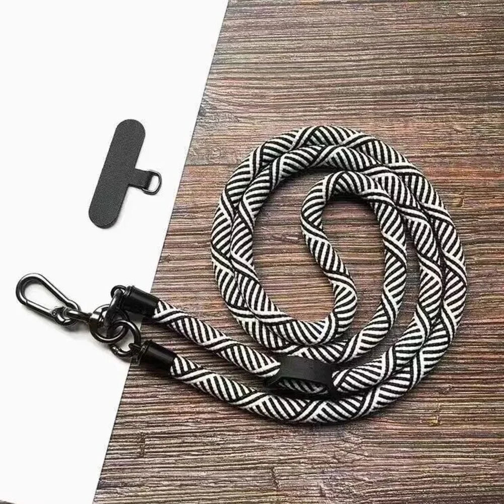 Adjustable Multi-Functional Crossbody Phone Lanyard - Black & White