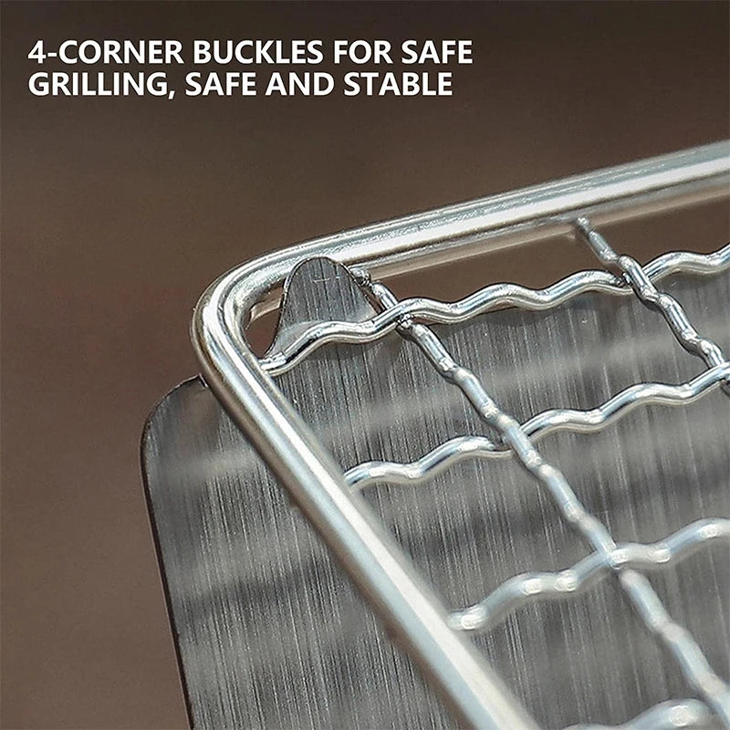 Portable Stainless Steel Folding BBQ Grill for Outdoor Cooking