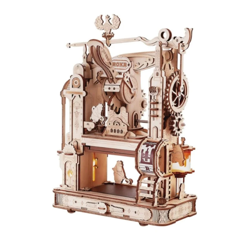Robotime 3D Wooden Printing Press Puzzle Kit - Creative DIY Fun