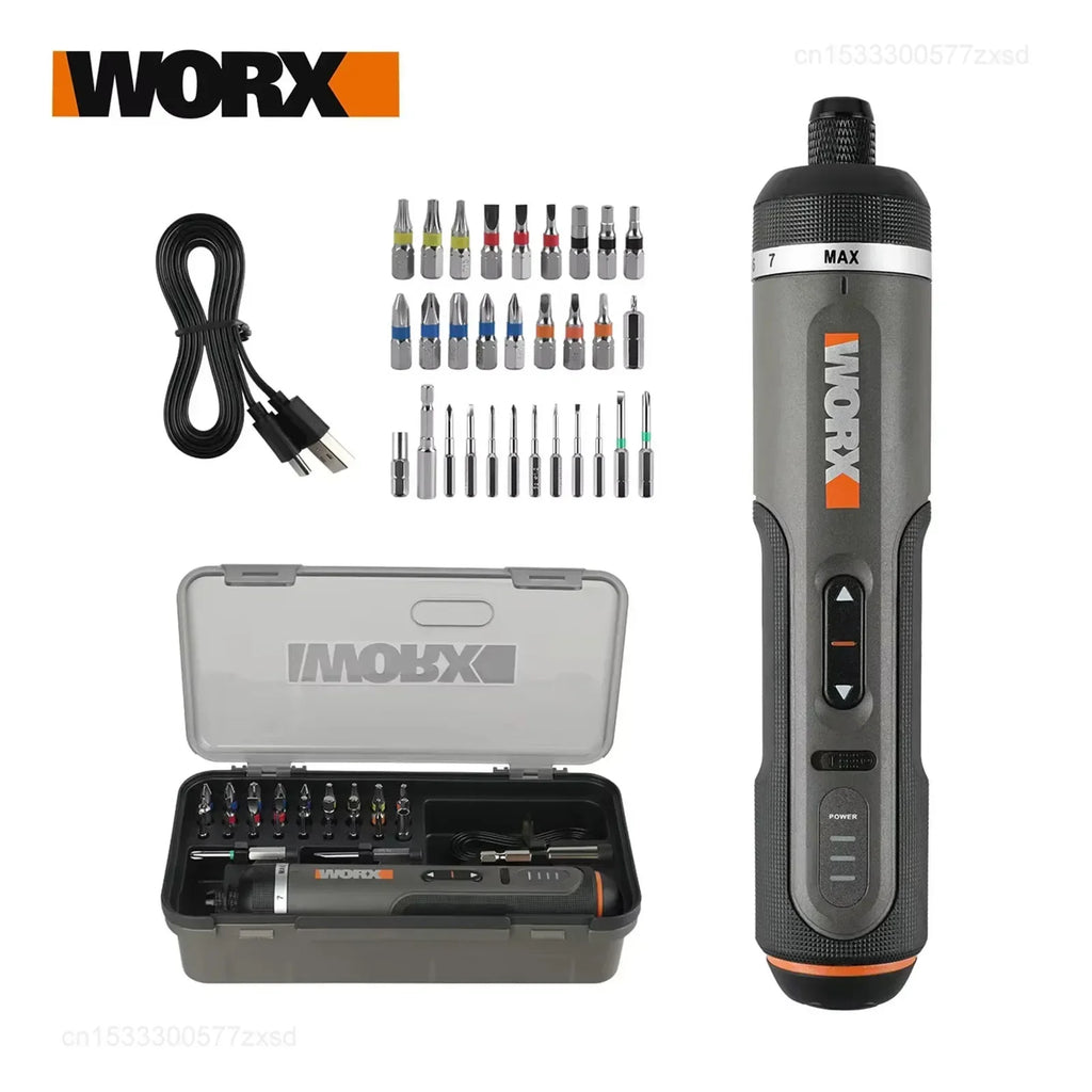 Worx 4V Cordless Mini Electric Screwdriver Set with 30 Bits
