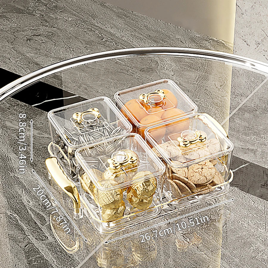 4/6 Compartment Clear Plastic Storage Tray – Durable & Eco-Friendly