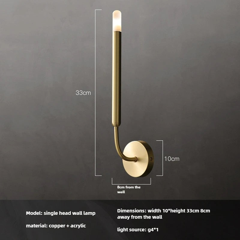 Vintage Copper Wall Lamp - Modern Minimalist Design for Any Room