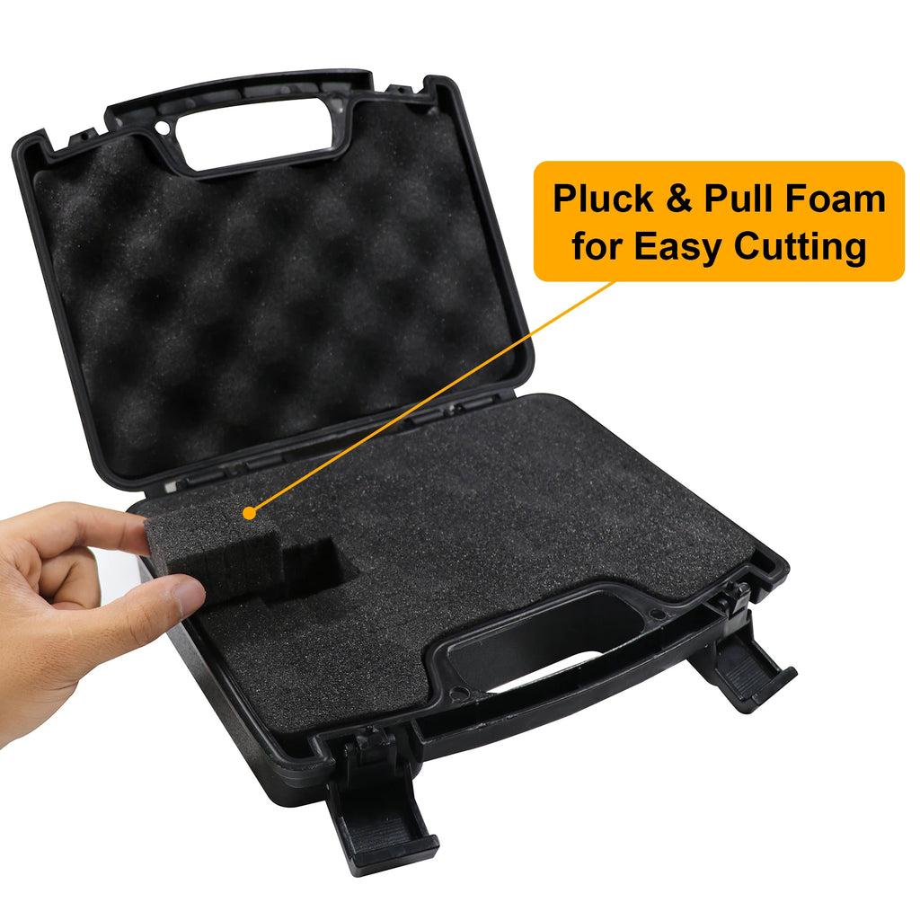 Lockable Waterproof Handgun Case with Foam for Safe Storage