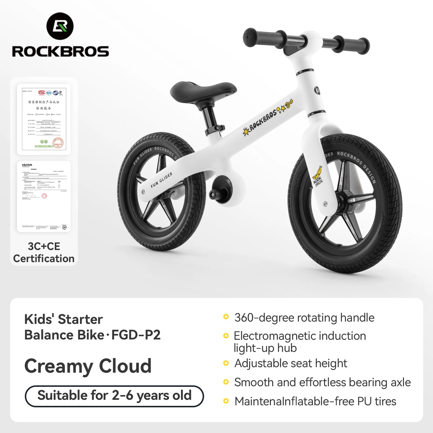 ROCKBROS Kids Balance Car Scooter - Fun & Safe for 2-6 Years