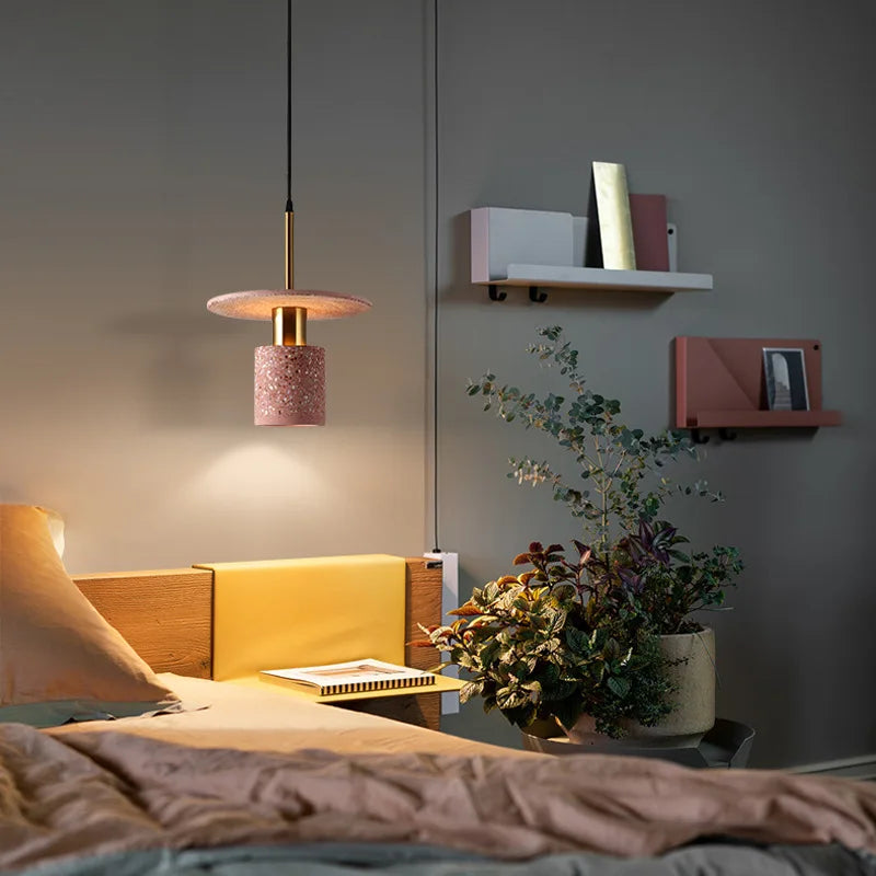Modern Terrazzo Metal Pendant Lamp for Dining & Living Rooms