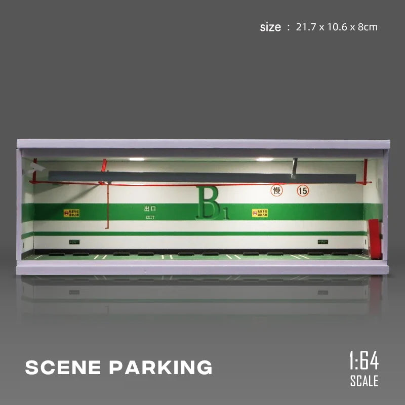 Vibrant LED Garage Scene Model 1:64 for Collector's Displays