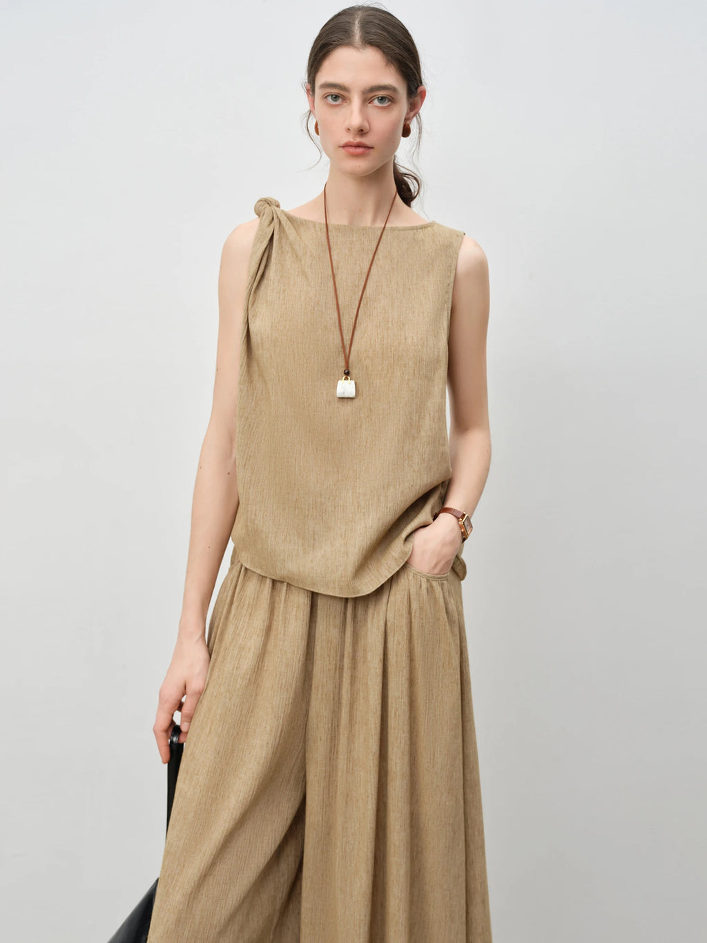 ZIQIAO Women's Summer Sleeveless Linen Set - Breezy & Chic Style