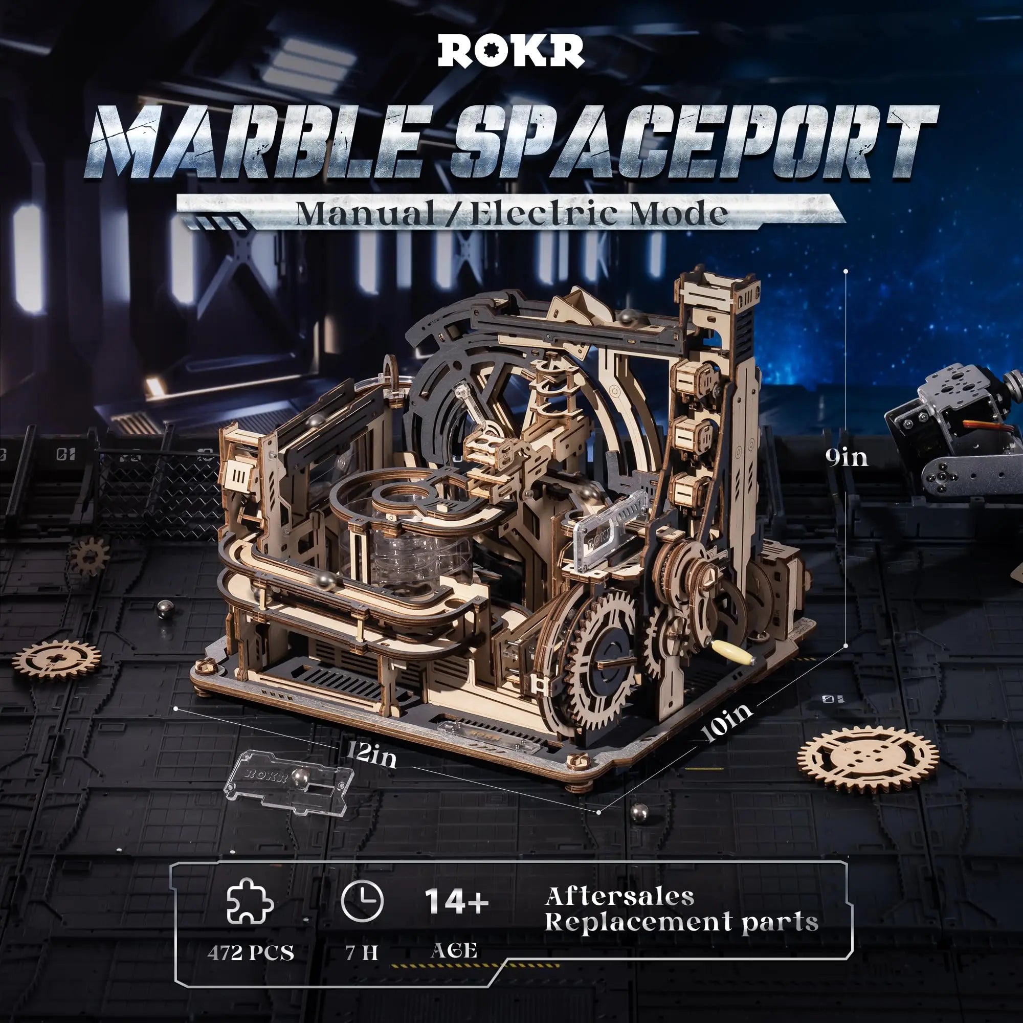 Robotime Marble Spaceport 3D Puzzle -Engaging STEM Toy for Kids