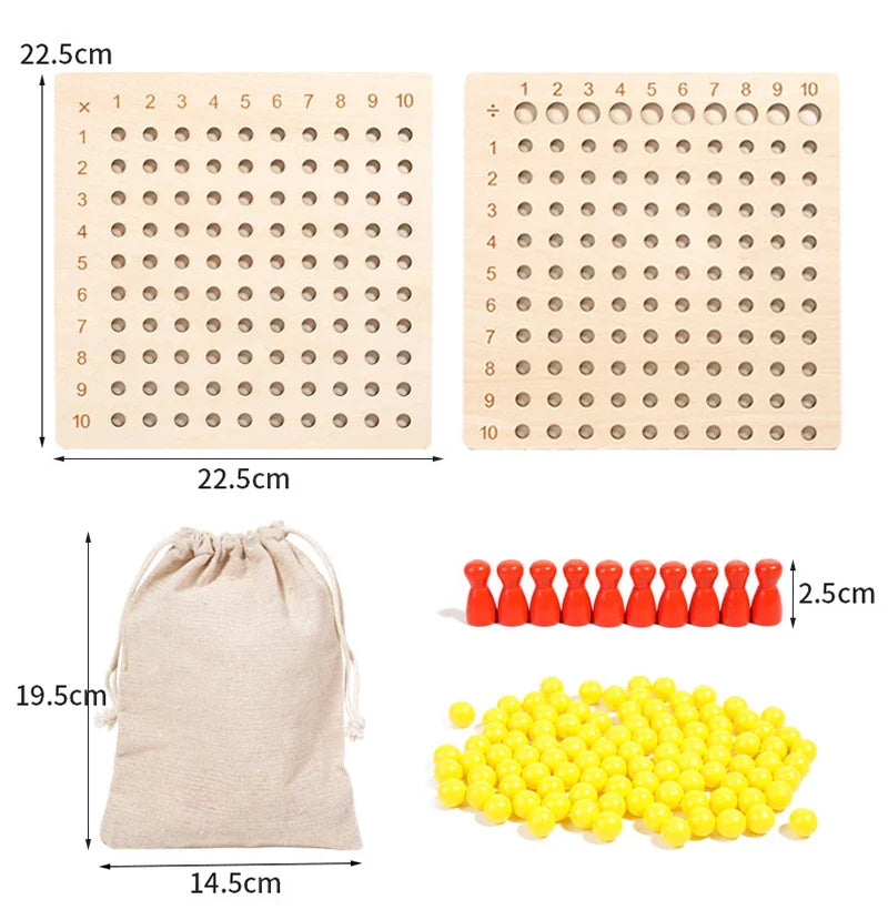 Montessori 99 Multiplication Board - Fun Math Learning Tool for Kids