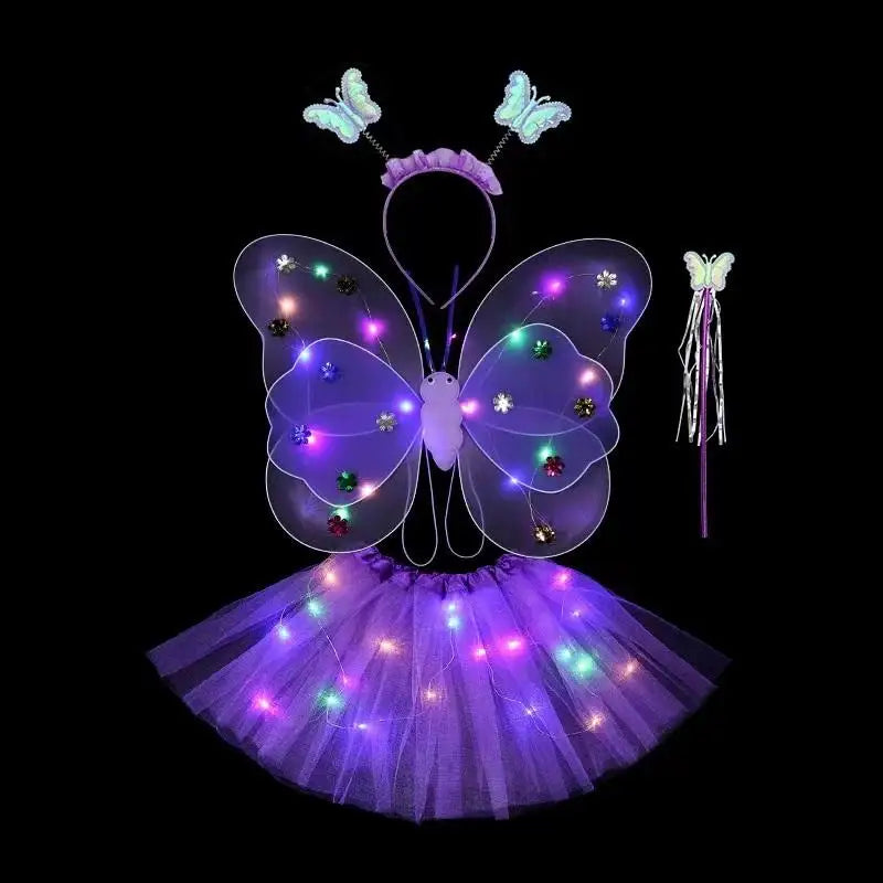 Luminous Butterfly Wings LED Costume Set – Enchanting Fairy Accessories