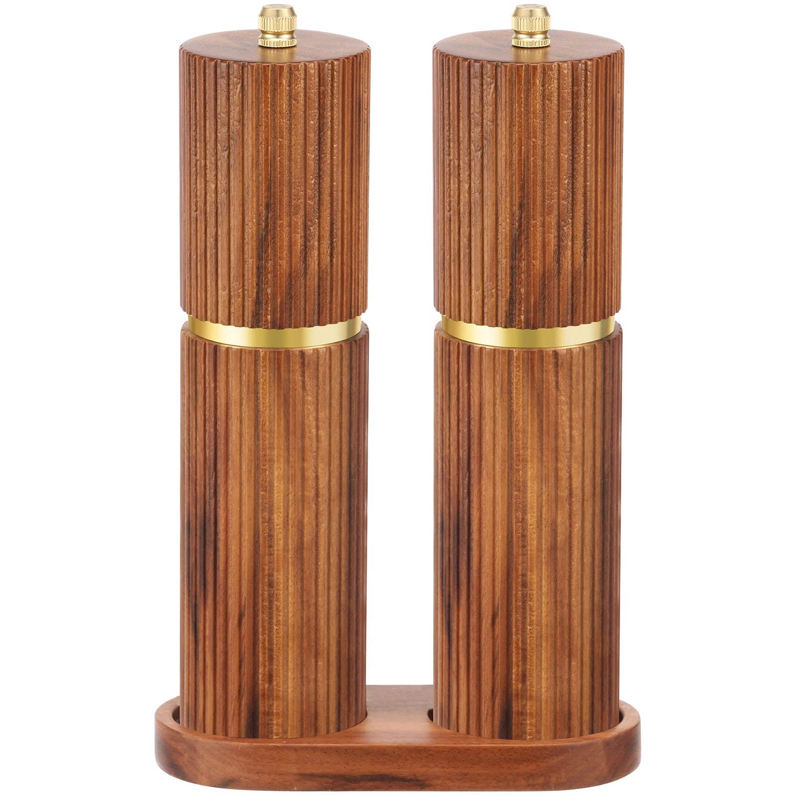 Wooden Salt and Pepper Grinder Set with Adjustable Coarseness