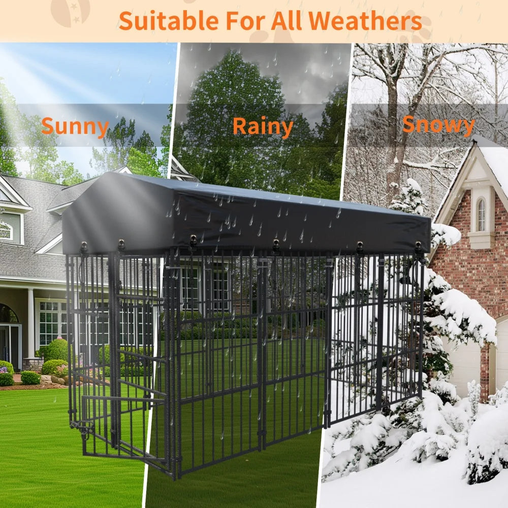 Heavy Duty Metal Dog Kennel with Waterproof Cover - Ultimate Pet Playpen