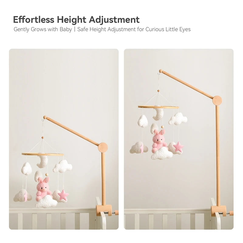 Wooden Baby Bed Bell Bracket - 0-12 Months Mobile Toy Holder
