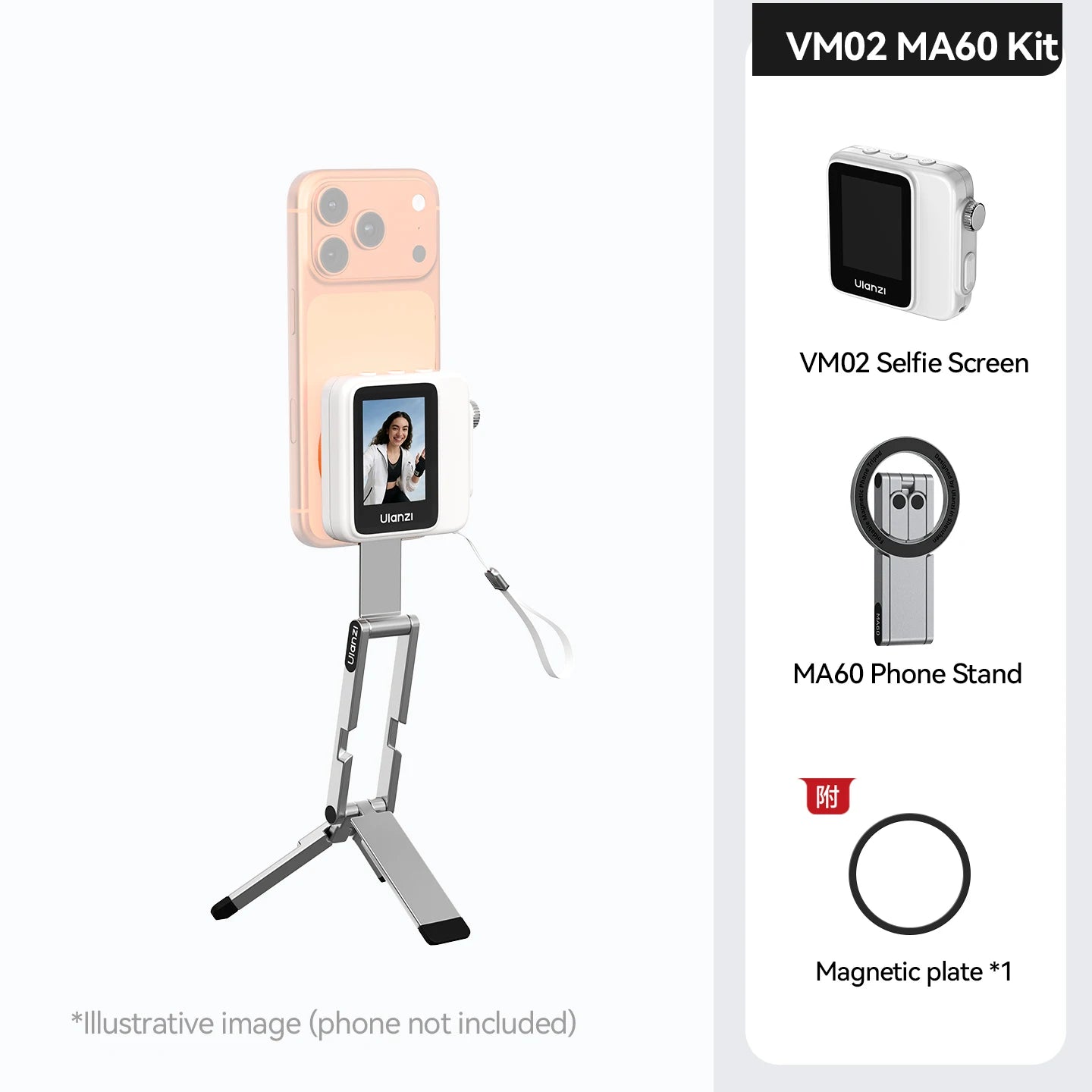 Ulanzi VM02 Magnetic Selfie Screen Monitor for Phone Vlogging