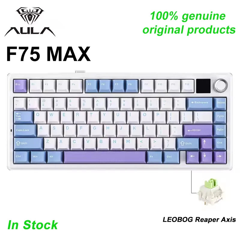 AULA F75 MAX Hot-Swap Mechanical Gaming Keyboard RGB - Wired/Bluetooth
