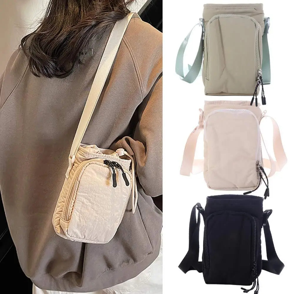 Water Bottle Carrier Bag with Shoulder Strap - Waterproof Crossbody Purse