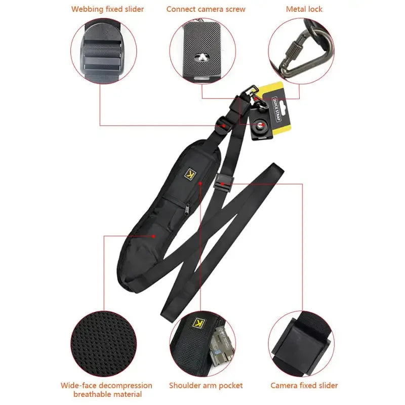 Portable DSLR Camera Shoulder Strap - Comfort & Convenience