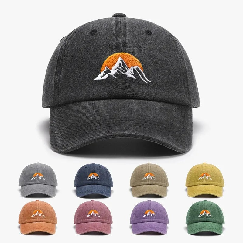 Unisex Embroidered Sunset Baseball Cap - Adjustable Soft Trucker Hat