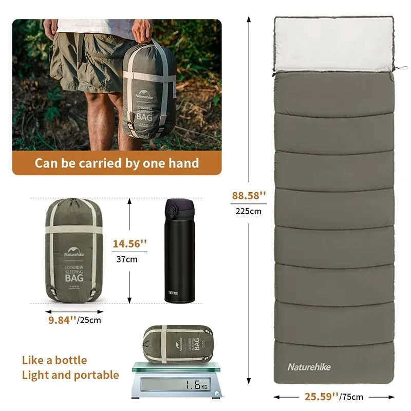 Naturehike Cotton Envelope Sleeping Bag - Portable & Versatile Comfort