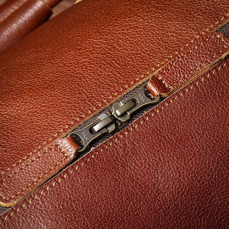 Large Capacity Travel Duffel Bag - Durable Genuine Leather Luggage