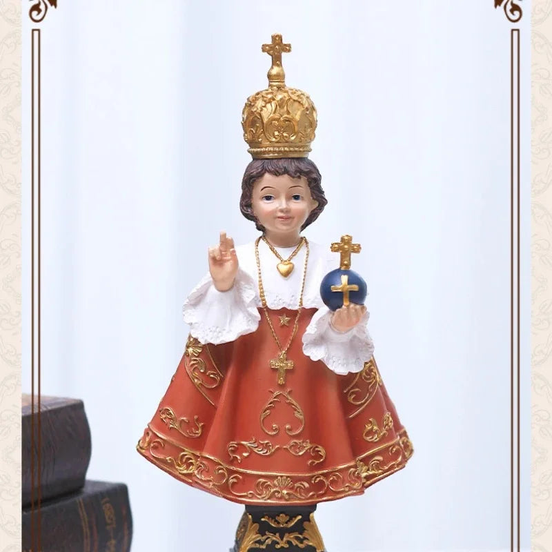 Elegant 12-Inch Infant of Prague Figurine for Religious Decor