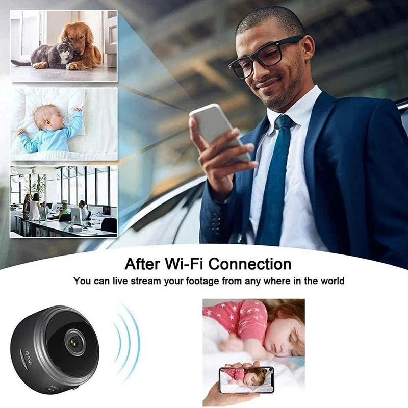 A9 WiFi Mini Security Camera for Smart Home Monitoring - HD Quality