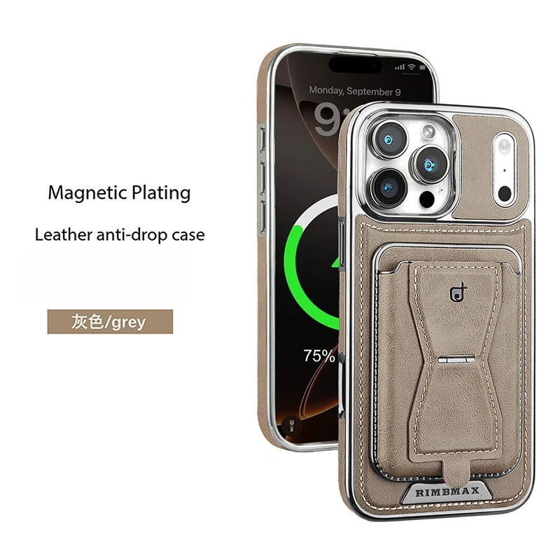 Luxury Magnetic 2-in-1 Leather Wallet Case for iPhone 17 Pro Max