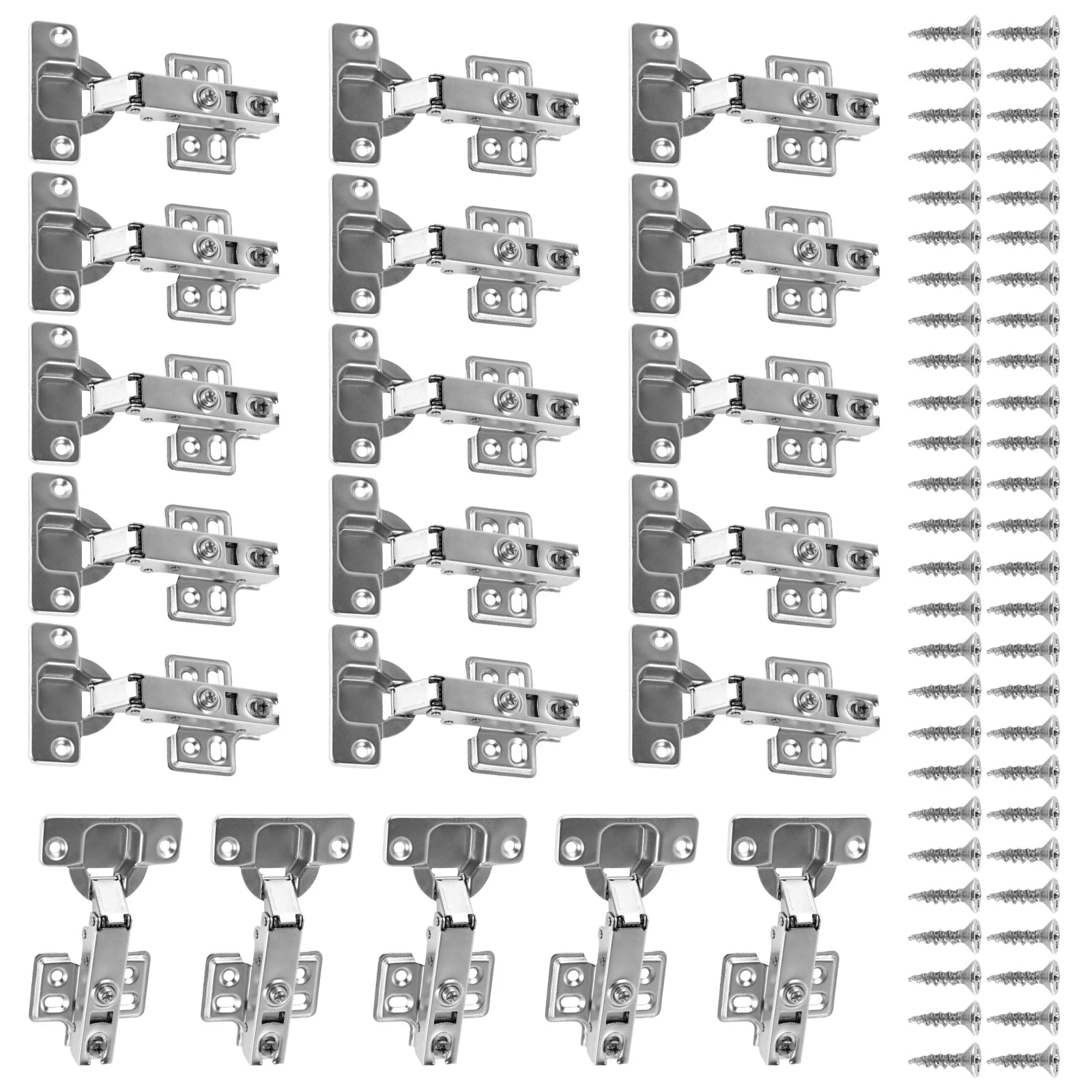 Stainless Steel Hydraulic Soft Close Cabinet Hinges - 10 or 20 Pcs