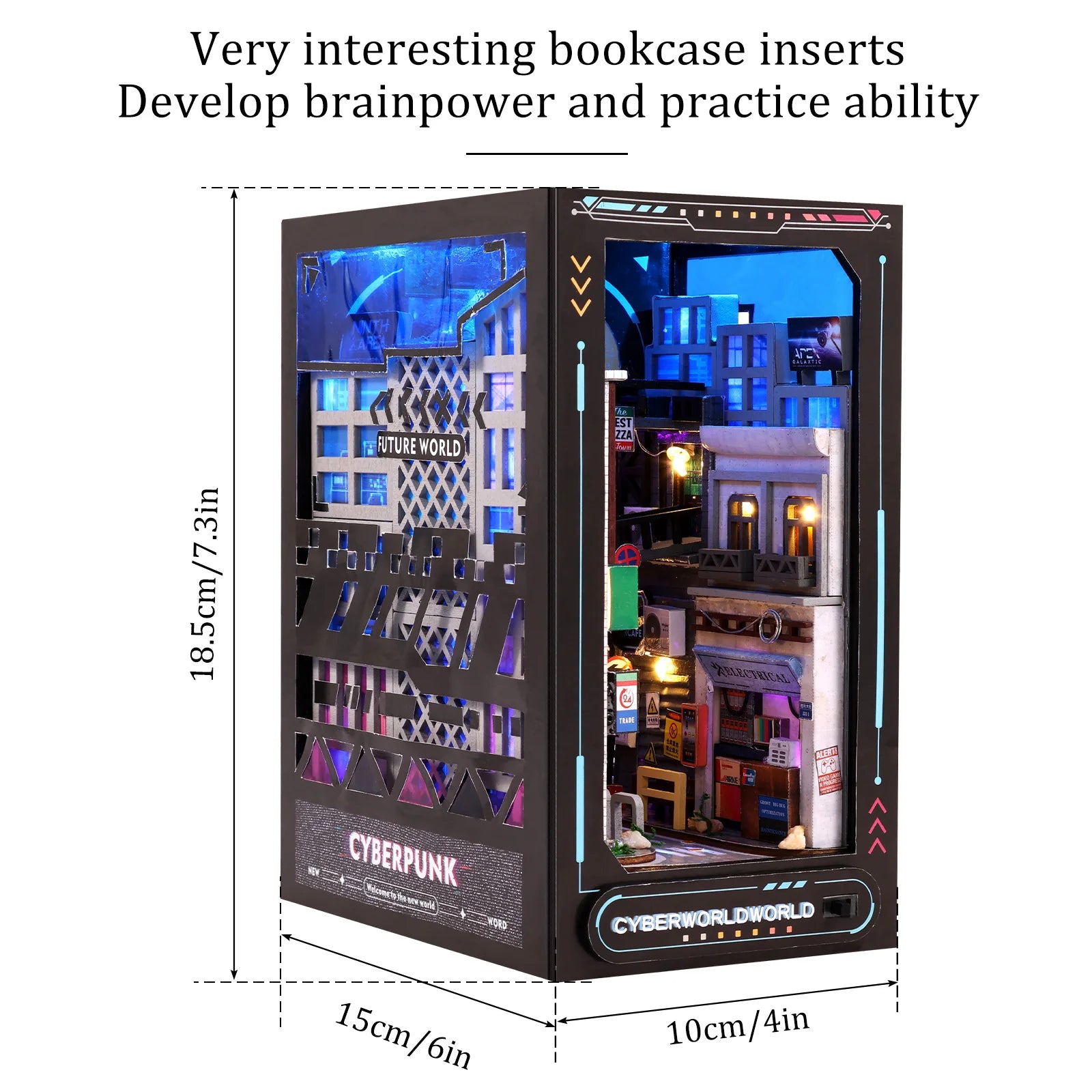3D DIY Book Nook Kit - Wooden Puzzle with LED Lighting