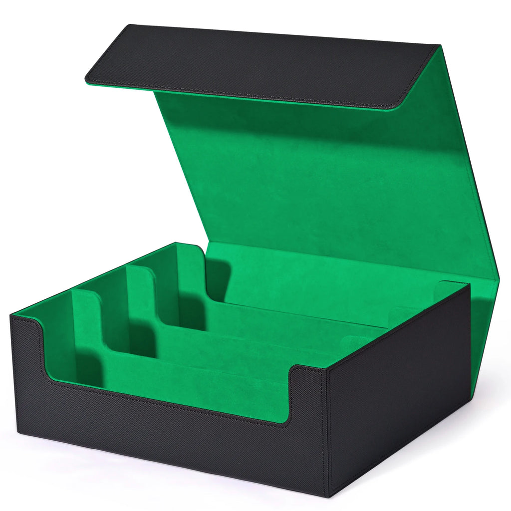 Premium PU Leather Trading Card Storage Box - Holds 1800+ Decks