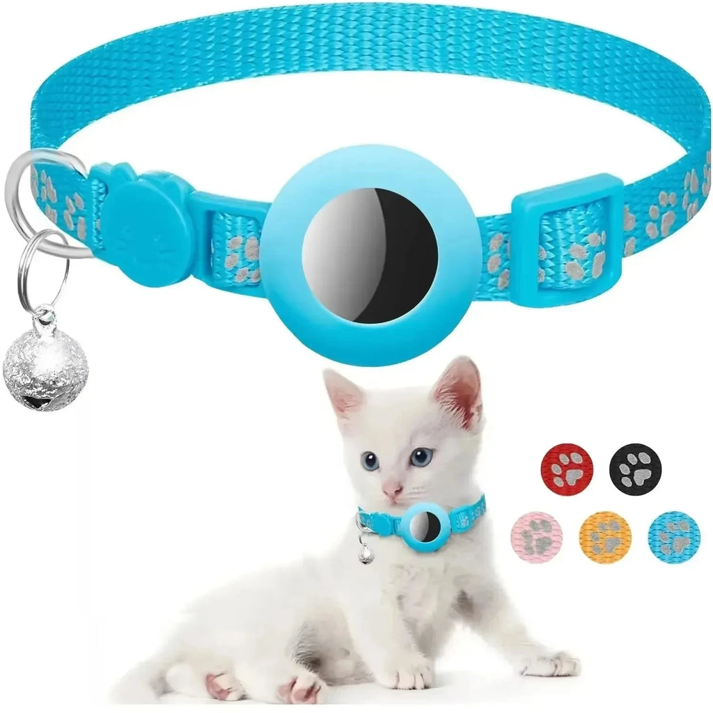Reflective Cat Collar for Apple Airtag with Safety Buckle & Bell