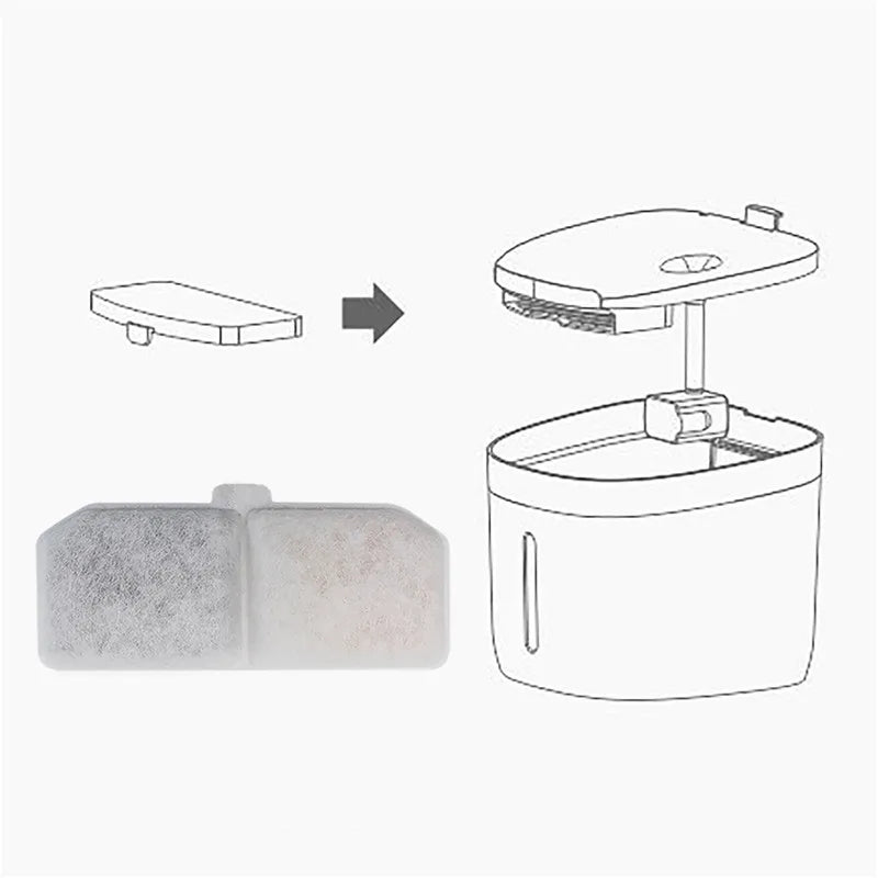 10 Pack Cat Water Fountain Replacement Filters for Clean Drinking