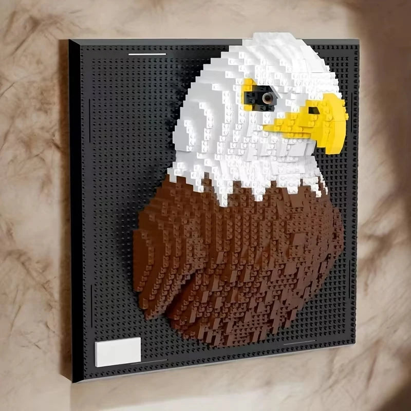 3D Micro Animal Blocks for Creative Wall Art - Sharks & Eagles DIY Kit
