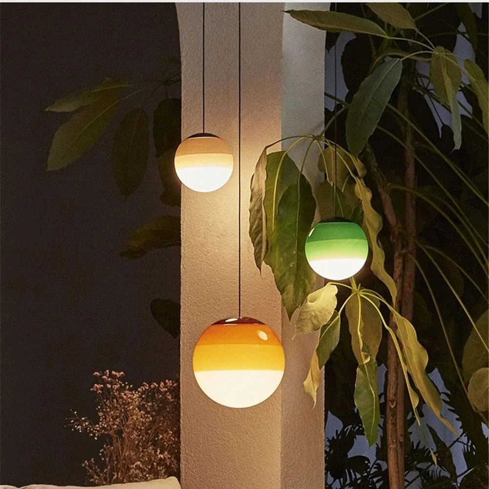 Modern Gradient Glass Ball Pendant Light for Home Decor