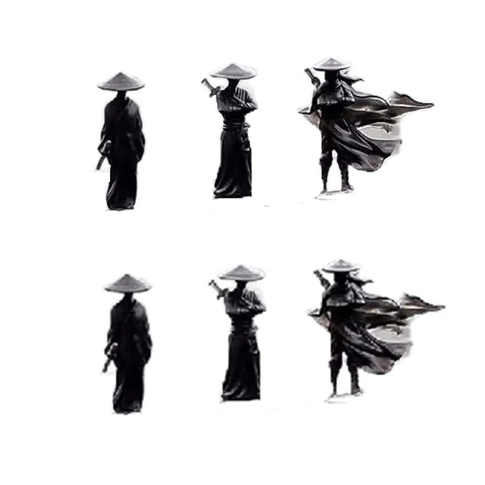 Set of 6 Mini Chinese Swordsman Figurines – Stunning Decor for Collectors