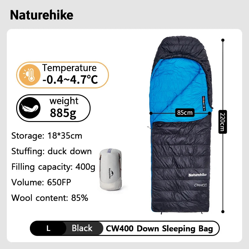 Naturehike Lightweight Duck Down Sleeping Bag for Cold Winter Camping