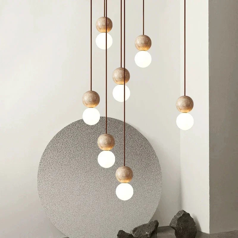 Modern LED Stone Pendant Light Chandelier - Stylish Hanging Fixture