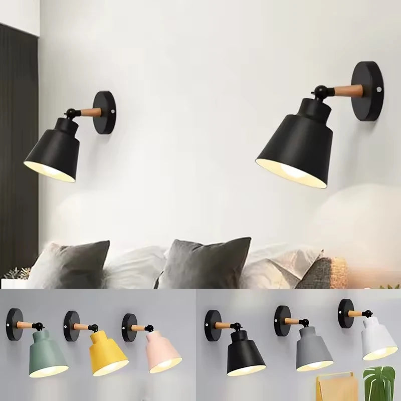 Modern Solid Wood LED Wall Lamp for Living Room & Bedroom Decor