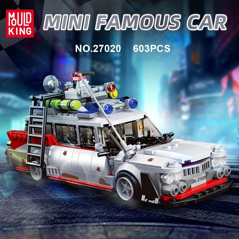 MOULD KING 27020 Mini ECTO-1 Car Model Building Blocks for Kids