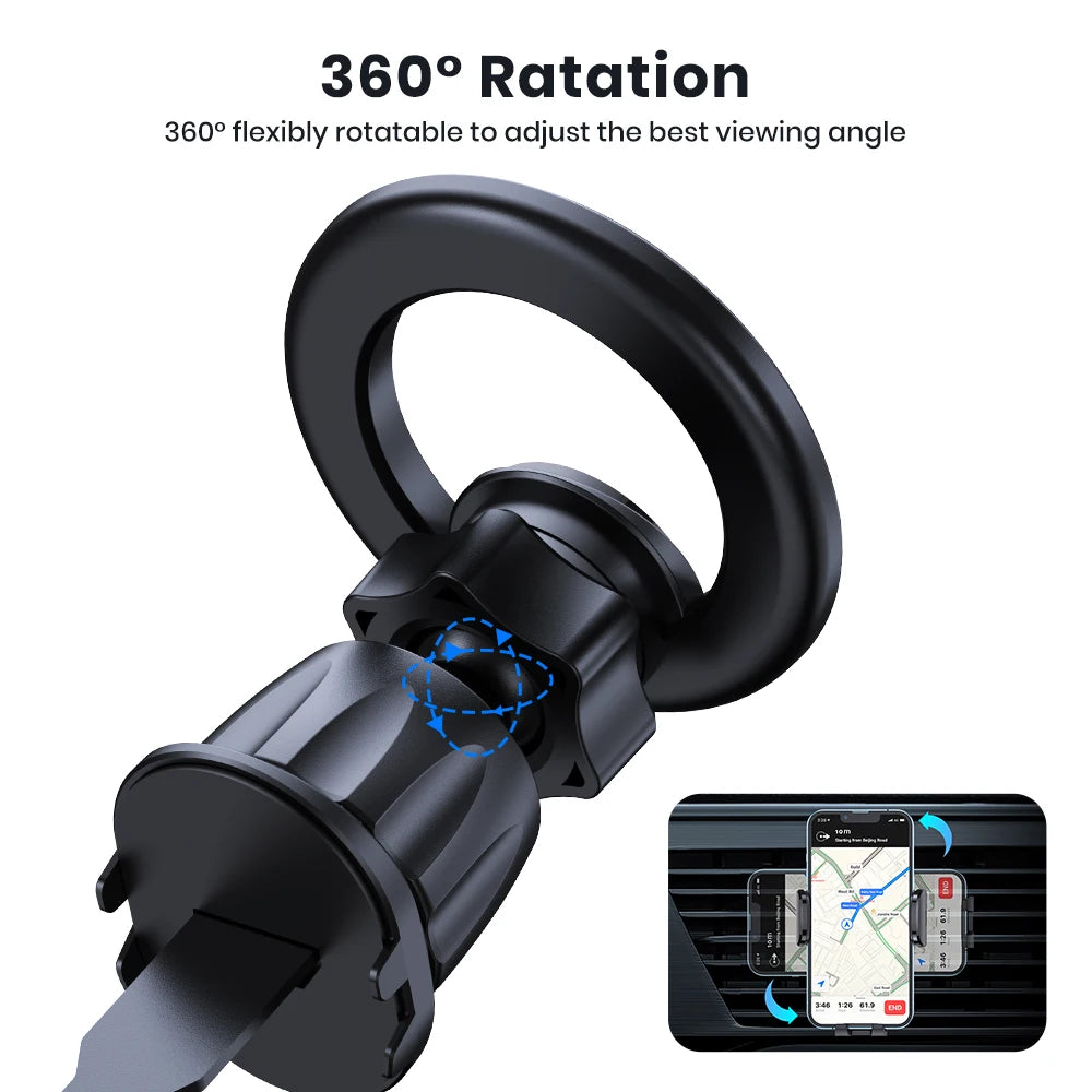 TOPK Magnetic Car Mount for iPhone 15 | 360° Rotatable Holder