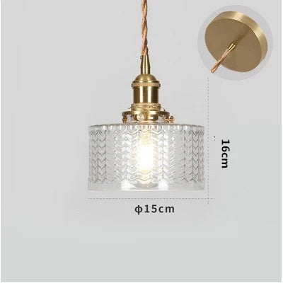Elegant Green Stripe Glass Pendant Light - E27 Chandelier Fixture